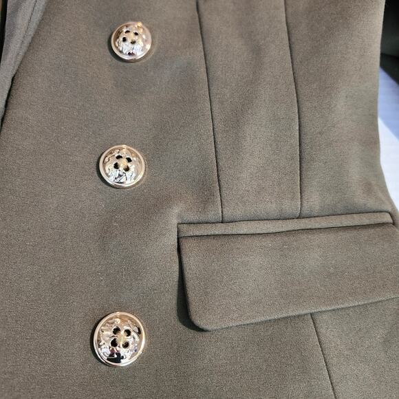 Tahari ASL Women's Ponte Faux Double Breasted Blazer Olive Green NWT Size 4 - Picture 16 of 16